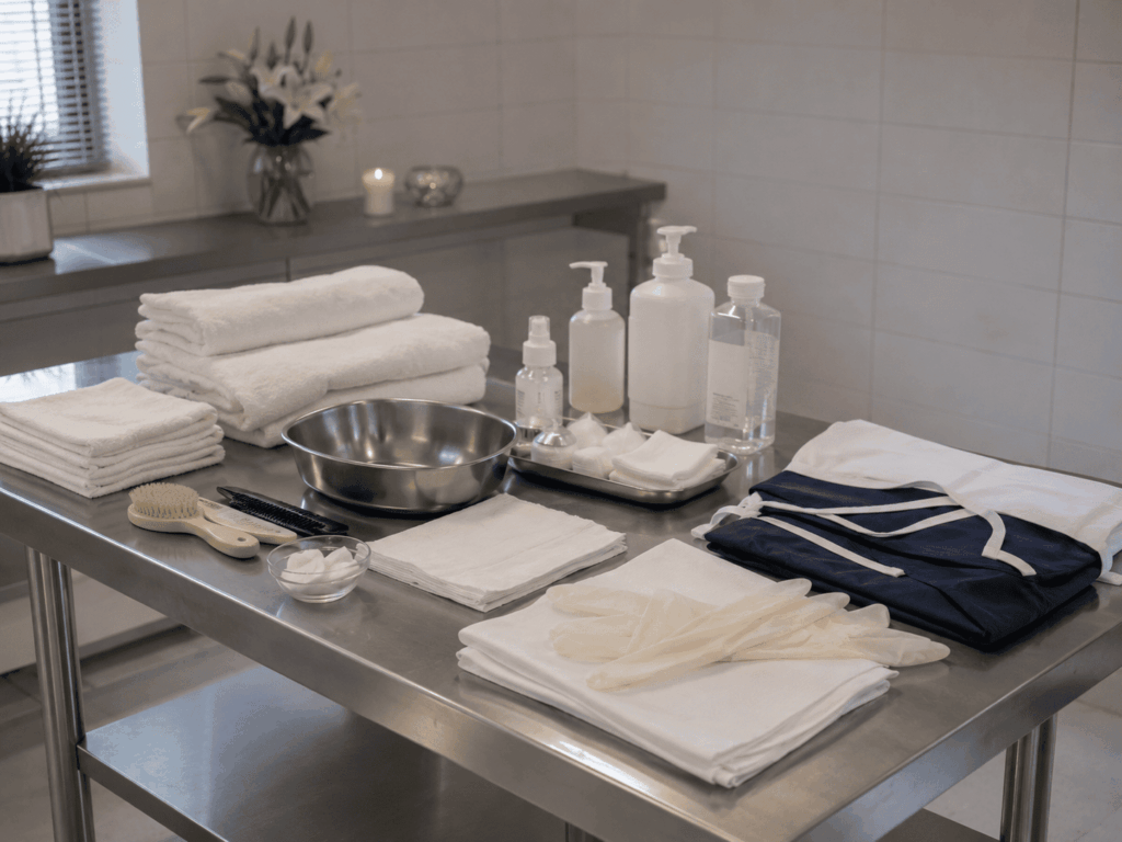 Outils de toilette mortuaires Pompes funèbres Gimenez